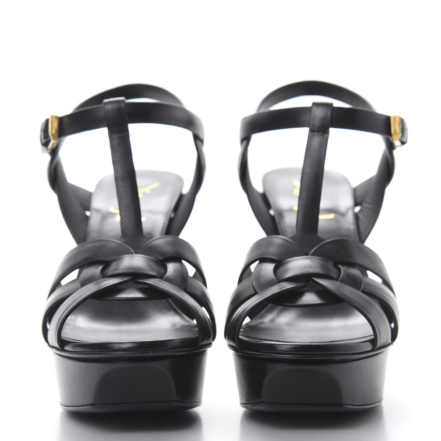 Calfskin Tribute 75 Platform Sandals 36.5 Black