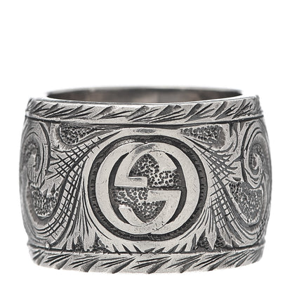 Gucci Sterling Silver Wide Feline Band Ring 53 6.25 3 of 4