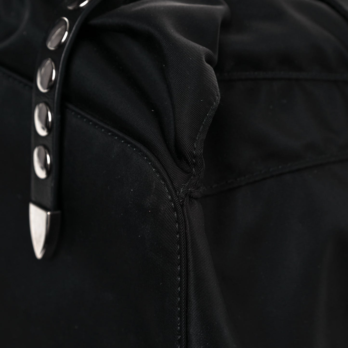Nylon New Vela Studded Backpack Black