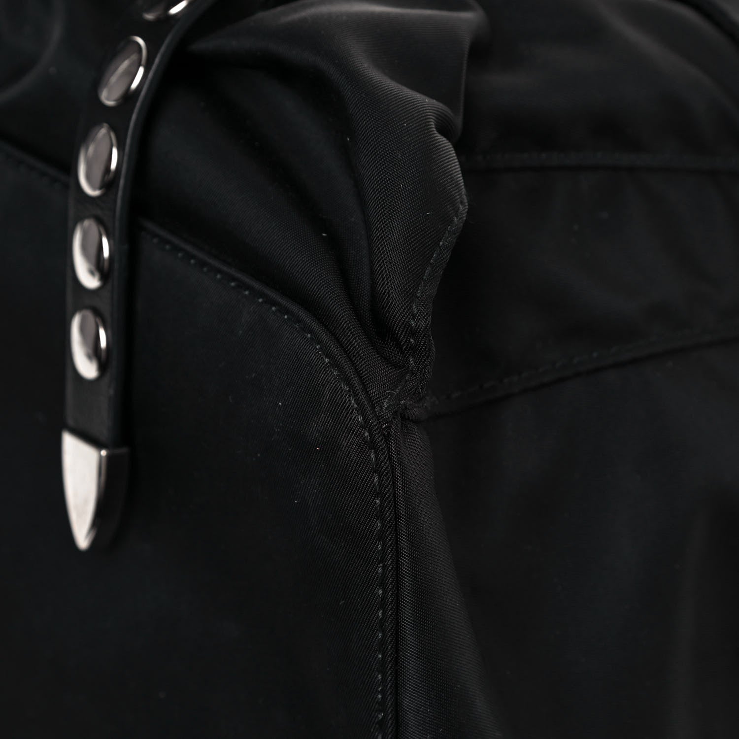 Prada Nylon New Vela Studded Backpack Black 9 of 14