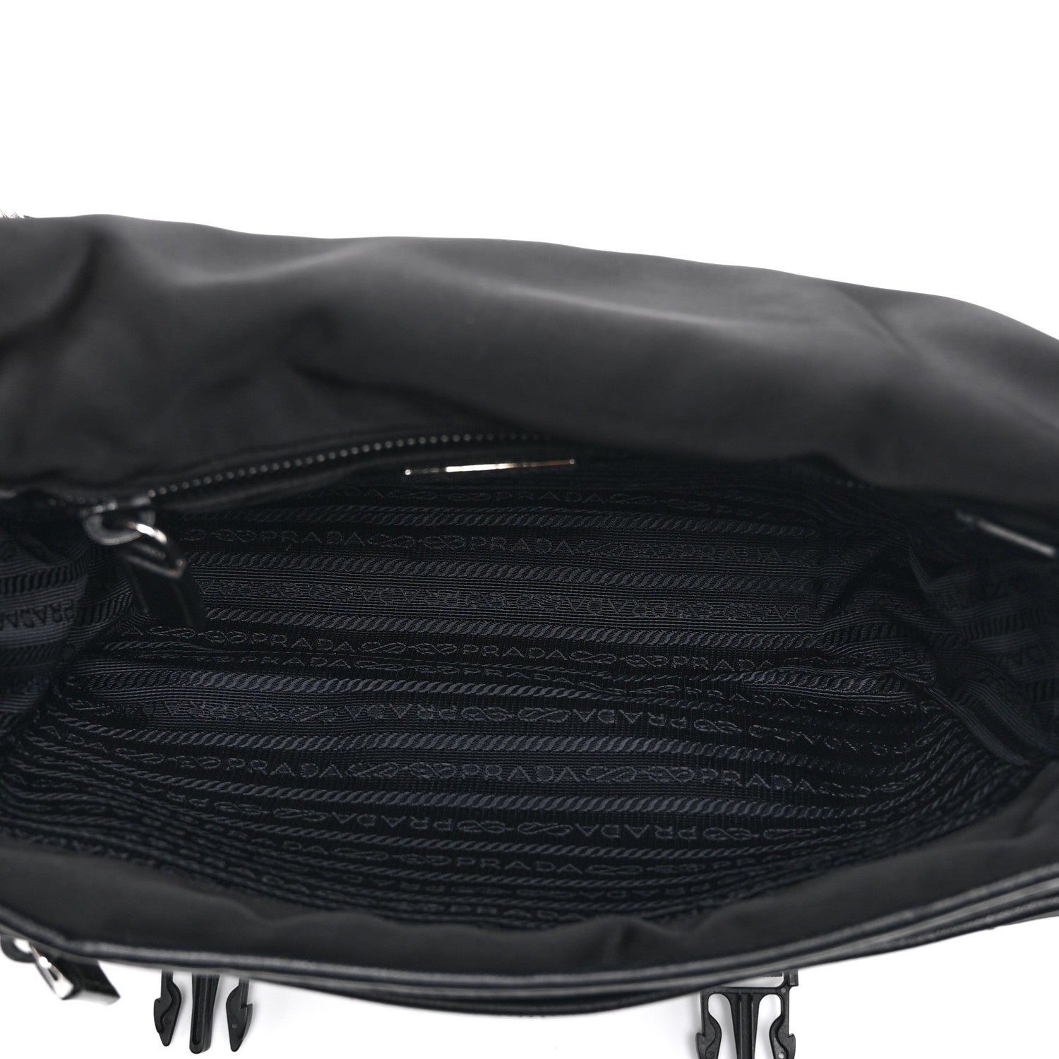 Prada Tessuto Nylon Saffiano Logo Messenger Bag Black 5 of 10
