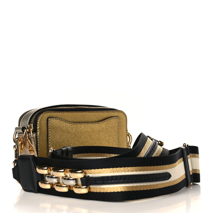 Marc Jacobs Metallic Saffiano Small Snapshot Camera Bag Silver Gold 3 of 10