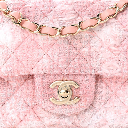 Chanel Tweed Quilted Mini Rectangular Flap Light Pink White 5 of 11