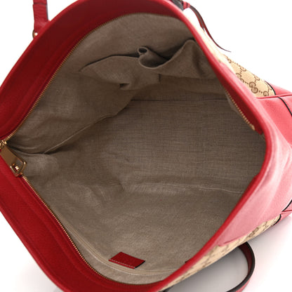 Gucci Monogram Bree Zippered Tote Beige Red 5 of 10