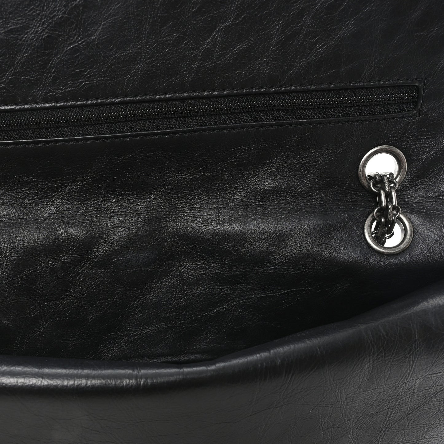 Aged Calfskin Quilted 2.55 Reissue 227 Flap Black