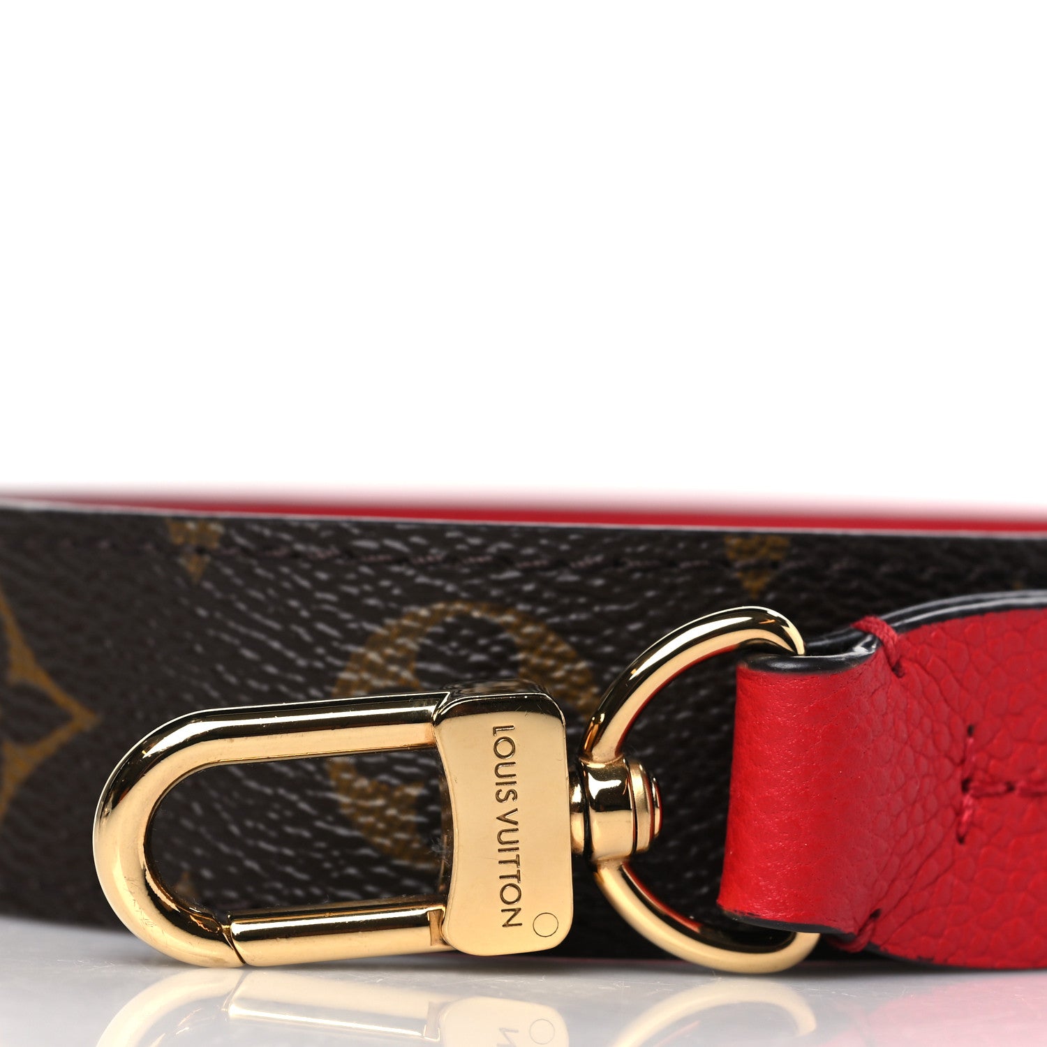 Louis Vuitton Calfskin Monogram Tournelle Shoulder Strap Red 2 of 4