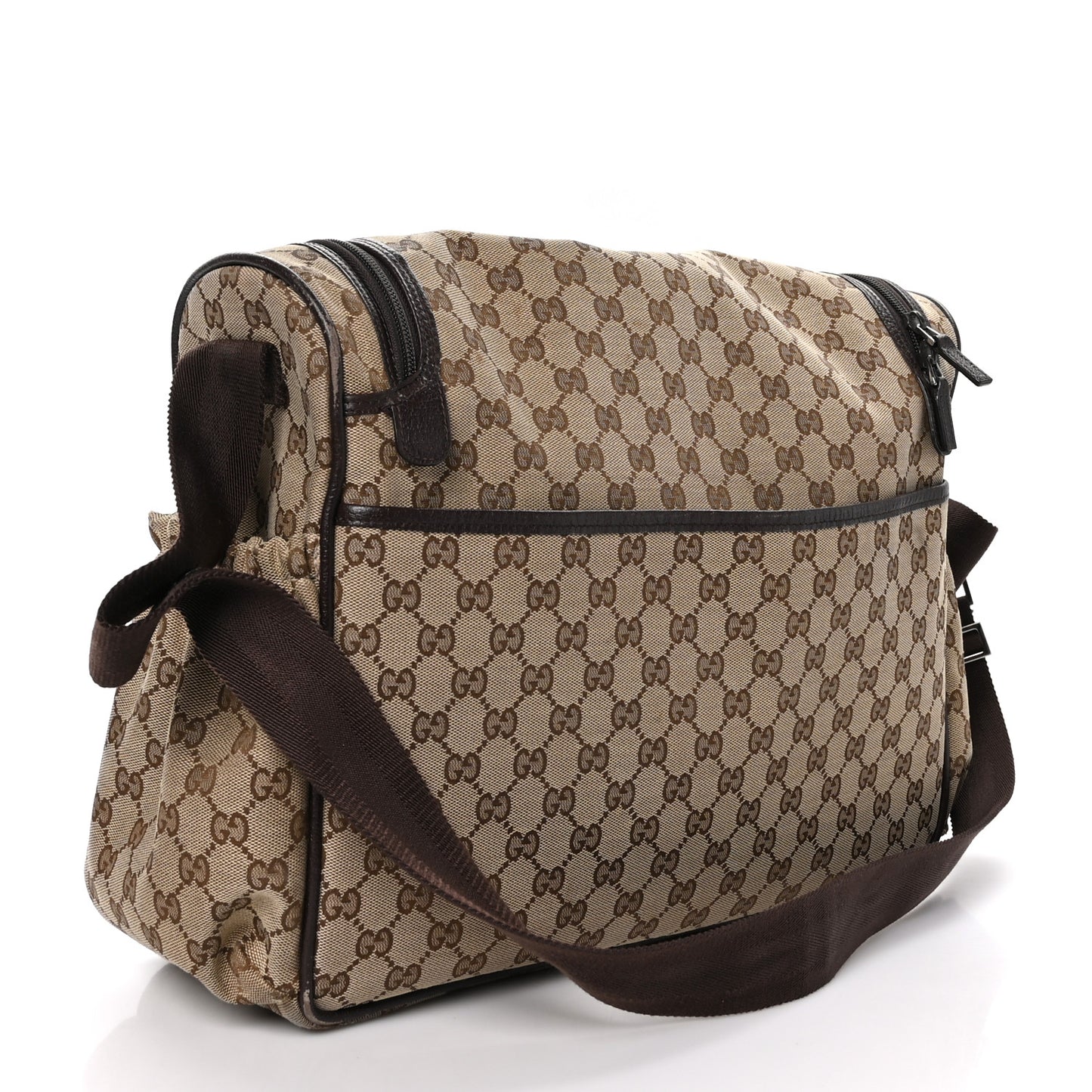 Monogram Natural Pigskin Large Diaper Bag Beige Ebony Cocoa Dark Chocolate