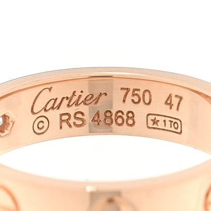 Cartier 18K Pink Gold Diamond 4mm LOVE Wedding Band Ring 47 4 4 of 4