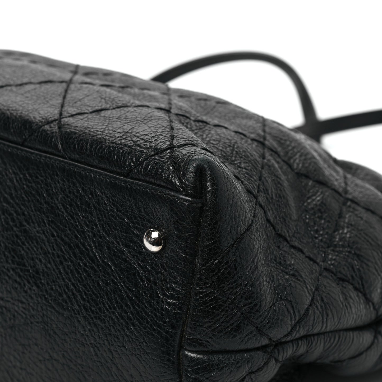 Glazed Calfskin Large On The Road Tote Black