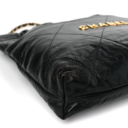 Chanel Shiny Calfskin Quilted Small Chanel 22 Black 9 of 10