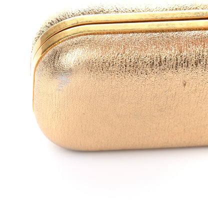 Alexander McQueen Nappa Metallic Twin Skull Box Clutch Gold 8 of 11