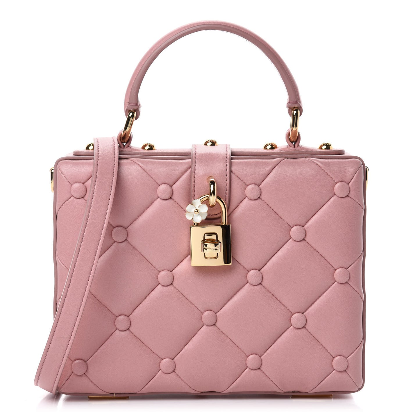 Lambskin Quilted Box Bag Pink