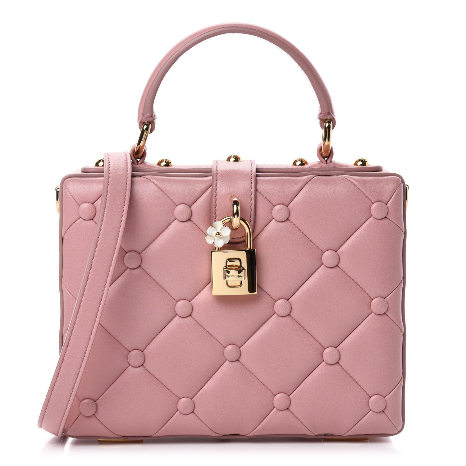 Dolce & Gabbana Lambskin Quilted Box Bag Pink 1 of 9