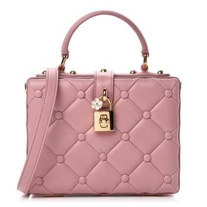 Dolce & Gabbana Lambskin Quilted Box Bag Pink 1 of 9