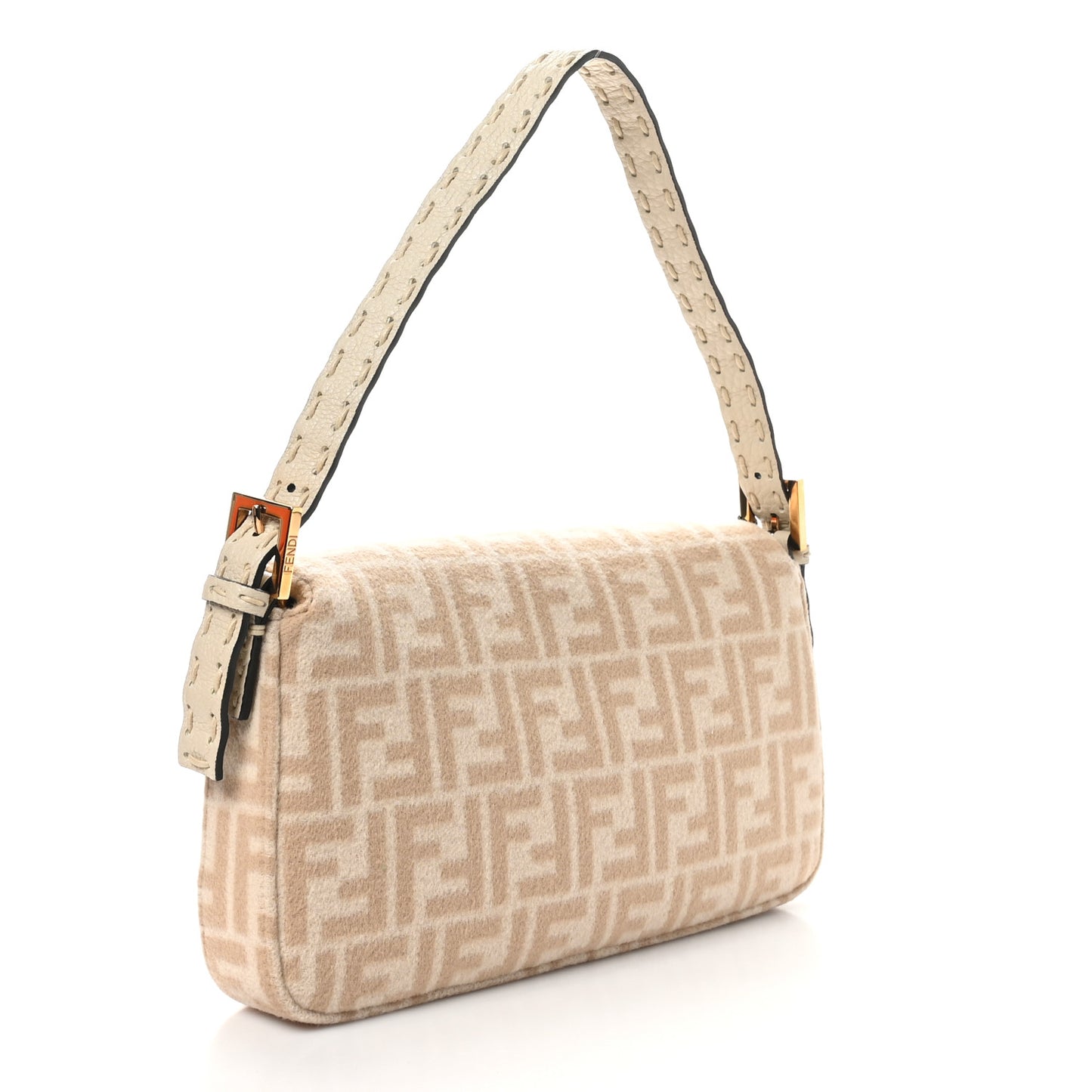 Wool Cuoio Romano Selleria FF 1974 Baguette 1997 Beige Cammello Camelia