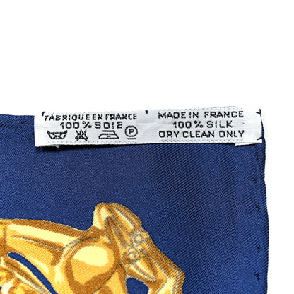 Hermes Silk Mousseline Les Cavaliers D'Or Pocket Scarf 45 2 of 6