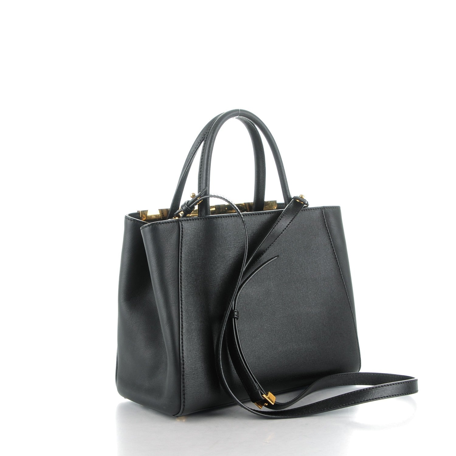 Fendi Vitello Elite Petite 2Jours Tote Black 3 of 8
