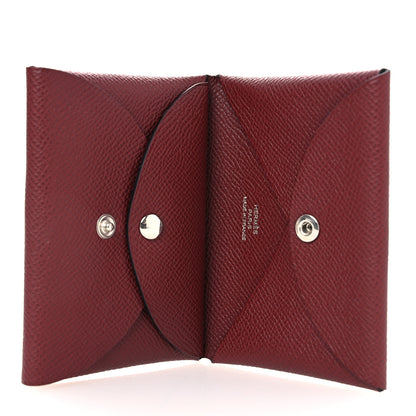 Hermes Epsom Calvi Duo Card Case Rouge H 5 of 9