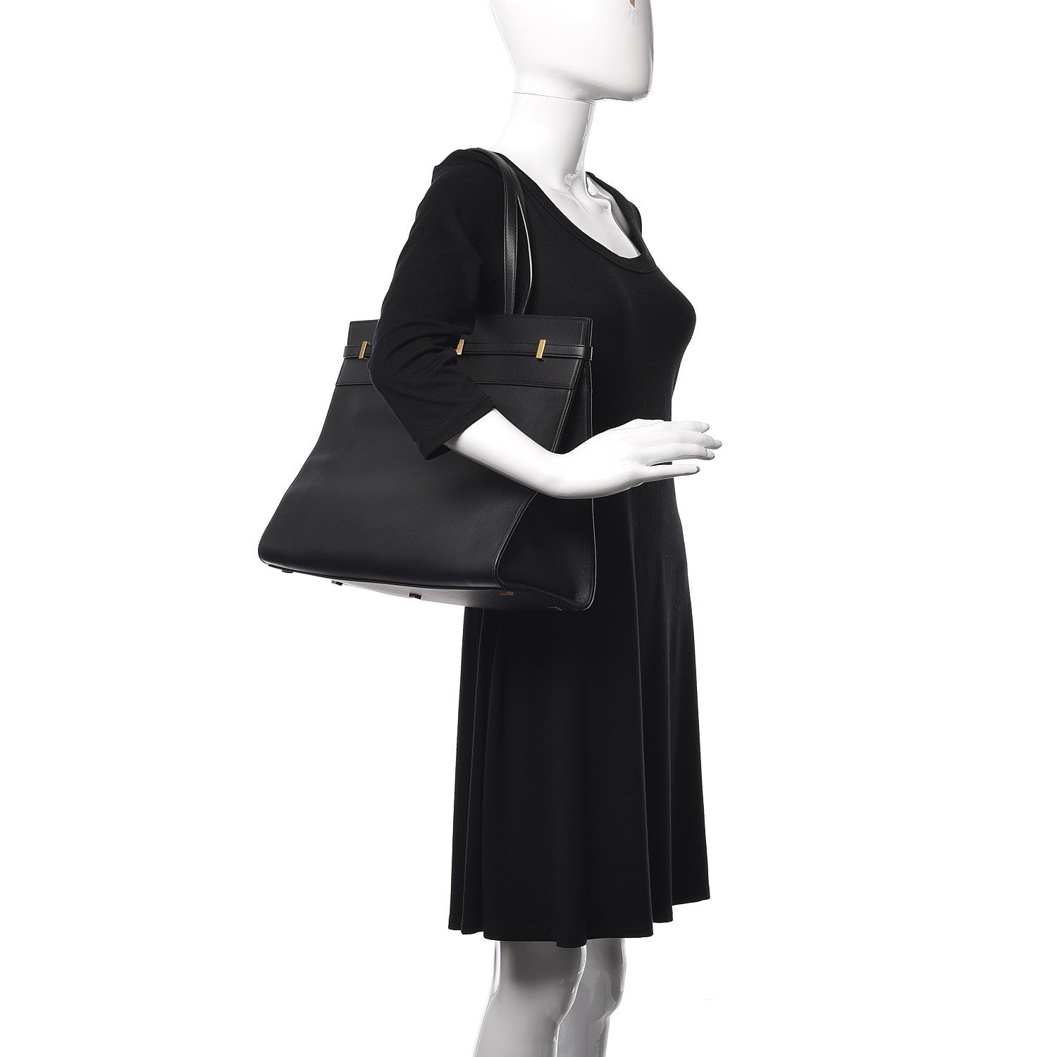 Saint Laurent Calfskin Medium Manhattan Shopper Tote Black 2 of 10