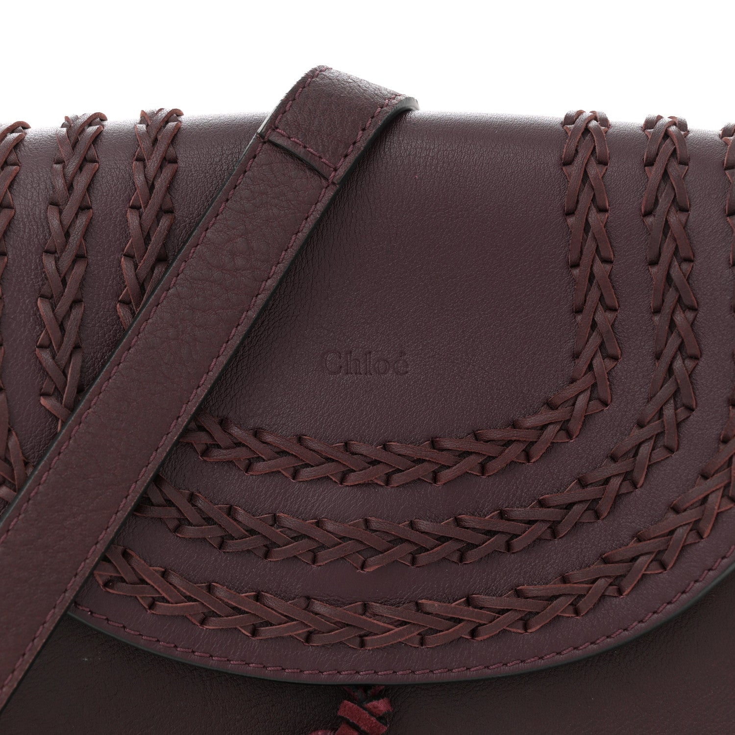 Chloe Calfskin Braided Small Hudson Shoulder Bag Sienna Red 8 of 10