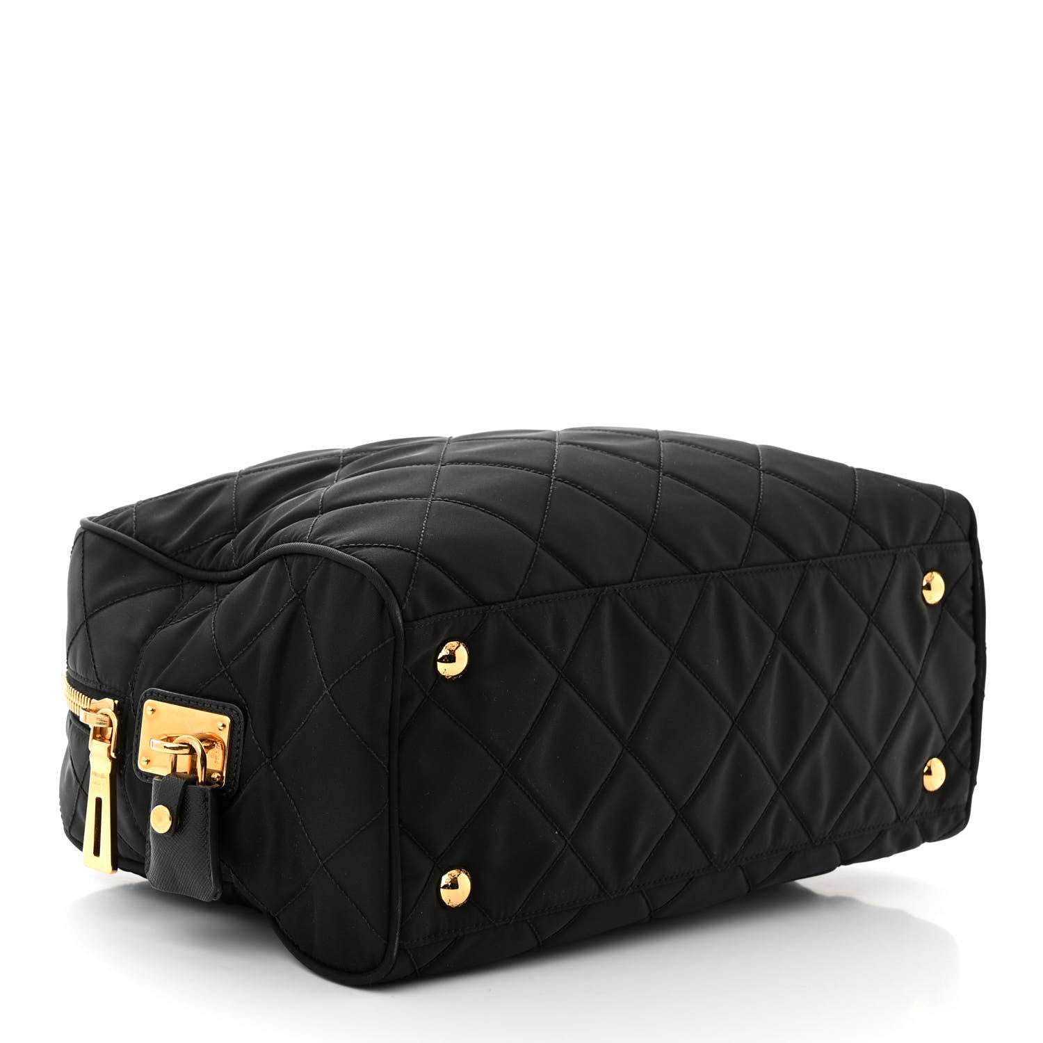 Prada Nylon Tessuto Impuntu Quilted Shoulder Bag Black 4 of 10