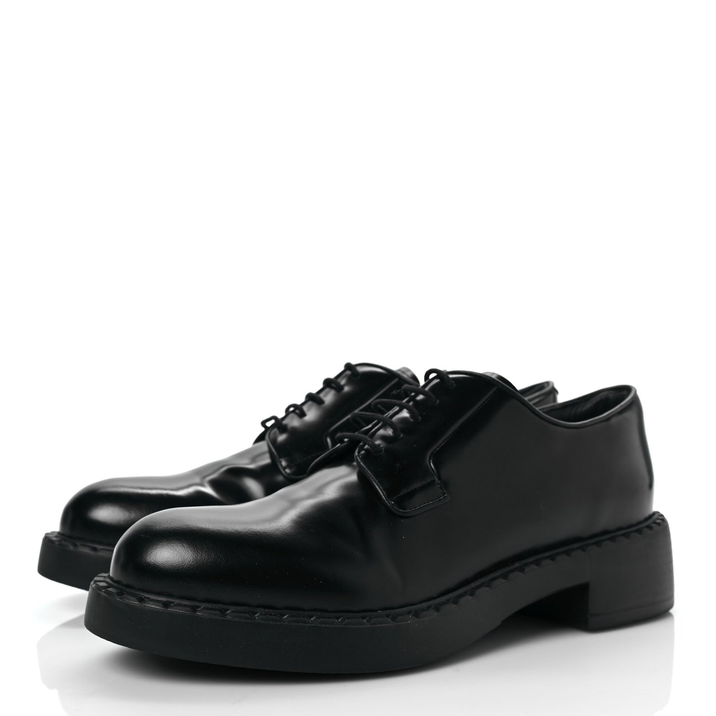 Spazzolato Lace Up 50mm Loafers 39.5 Black