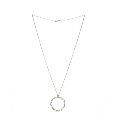David Yurman Sterling Silver Diamond Blue Topaz Iolite Aquamarine Confetti Pendant Necklace 3 of 5
