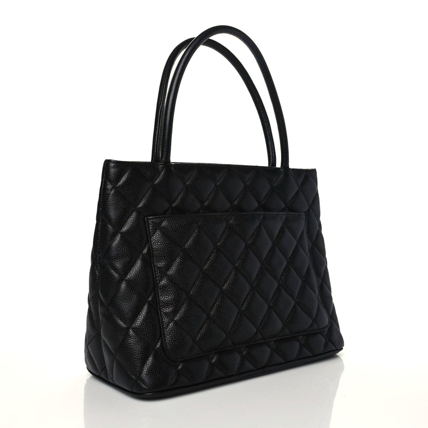 Caviar Quilted Medallion Tote Black