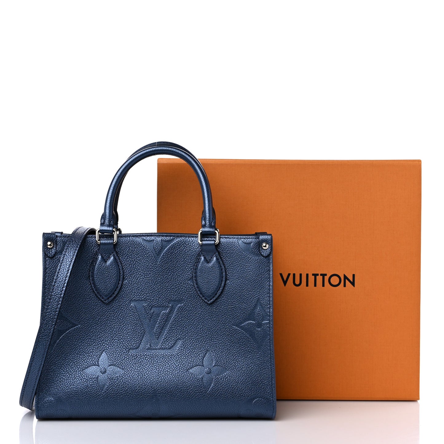 Metallic Empreinte Monogram Giant Onthego PM Navy Nacre