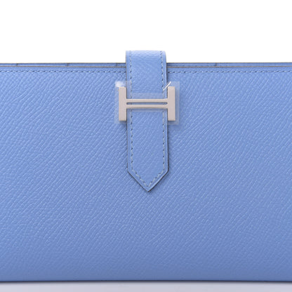 Hermes Epsom Bearn Gusset Wallet Bleu Paradis 9 of 10
