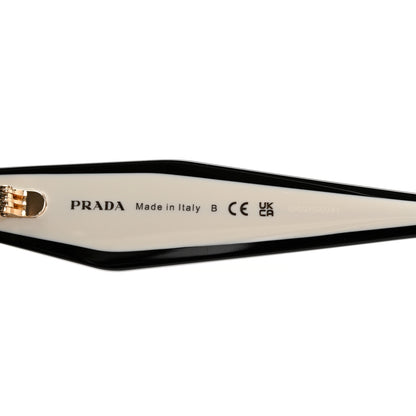 Prada Acetate Sunglasses SPR 15W Black White 5 of 8