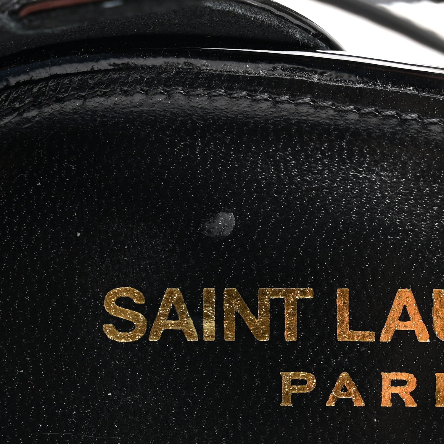 Saint Laurent Patent Cassandra 100 Ankle Strap Sandals 39 Black Gold 9 of 11