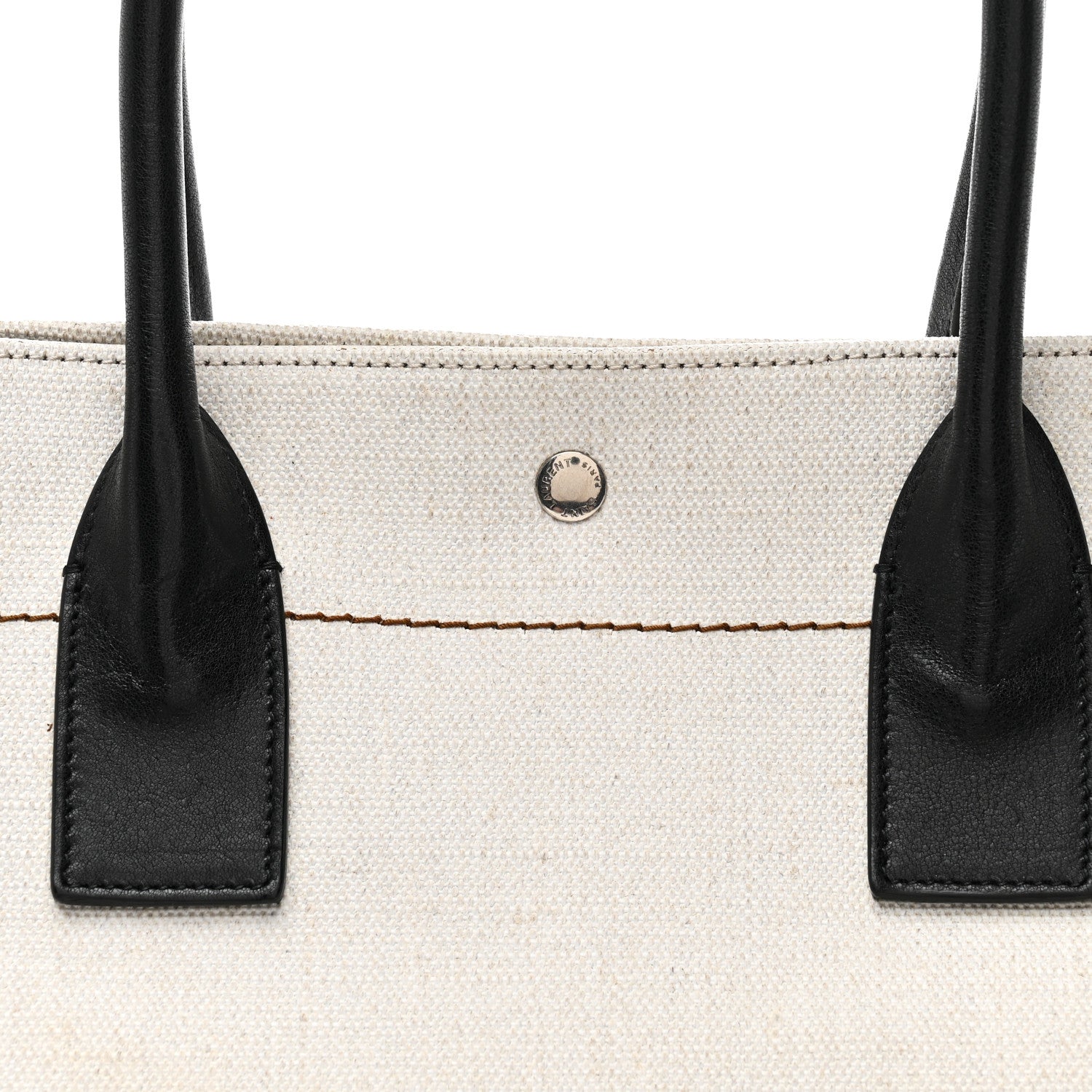 Saint Laurent Linen Calfskin Rive Gauche Tote Greggio Natural 7 of 10