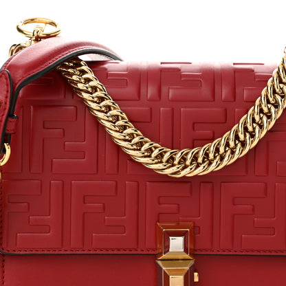 Fendi Vitello Liberty FF 1974 Embossed Small Kan I Shoulder Bag Fragola 8 of 10
