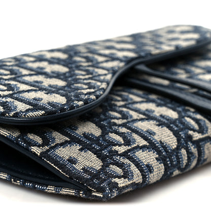 Christian Dior Oblique Saddle Chain Long Wallet Blue 12 of 14