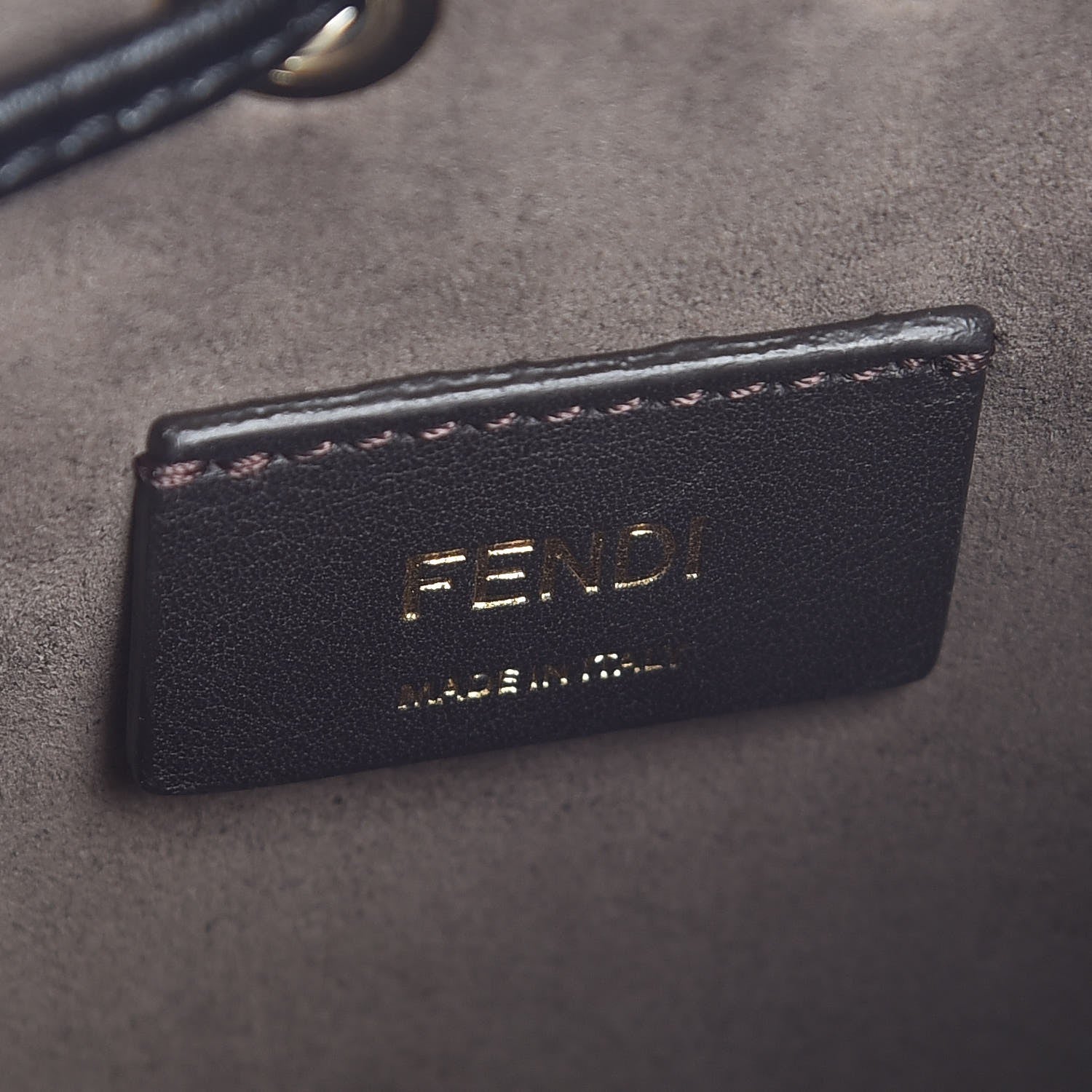 Fendi Vitello Liberty F is Fendi Bi-Color FF 1974 Embossed Mini Mon Tresor Bucket Bag Maya Black 7 of 8