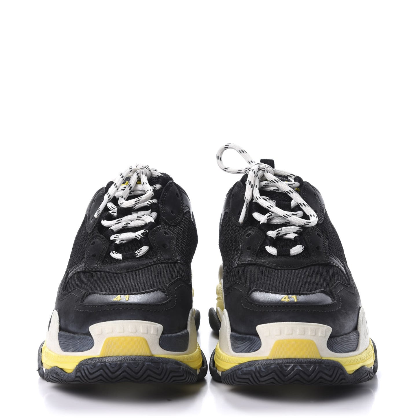 Fabric Mesh Womens Triple S Sneakers 41 Black Yellow