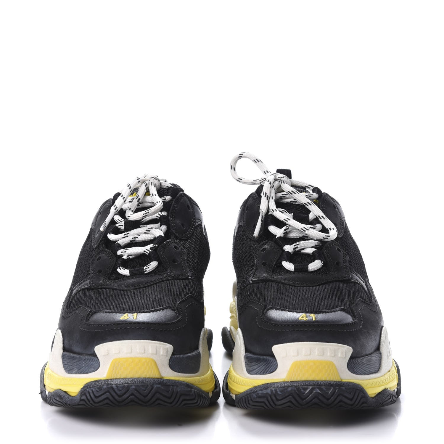 Balenciaga Fabric Mesh Womens Triple S Sneakers 41 Black Yellow 2 of 8