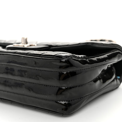 Chanel Patent Calfskin Chevron Quilted Mini Rectangular Flap Black 10 of 10