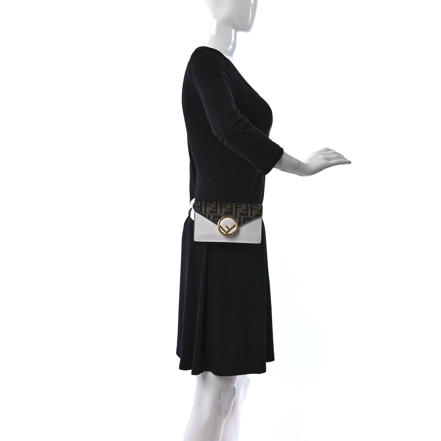 Vitello Cruise F is Fendi Bi-Color FF 1974 Embossed Envelope Belt Bag Maya White Ice