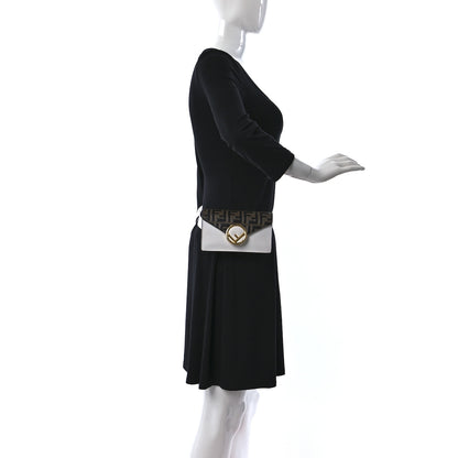 Fendi Vitello Cruise F is Fendi Bi-Color FF 1974 Embossed Envelope Belt Bag Maya White Ice 2 of 14