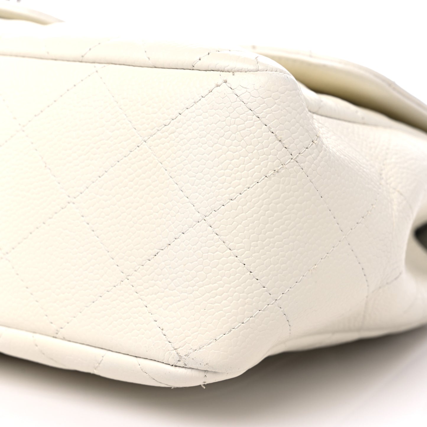 Caviar Quilted Jumbo Single Flap White