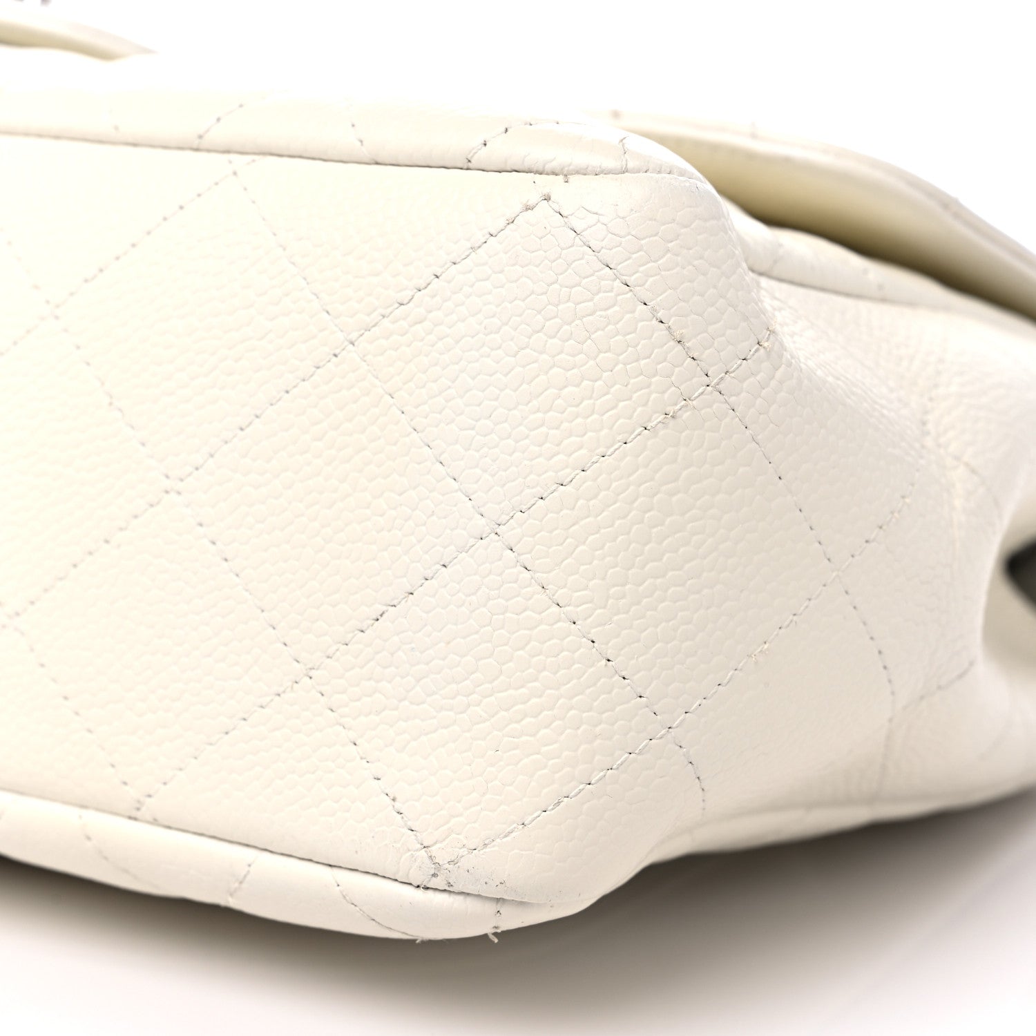 Chanel Caviar Quilted Jumbo Single Flap White 9 of 14