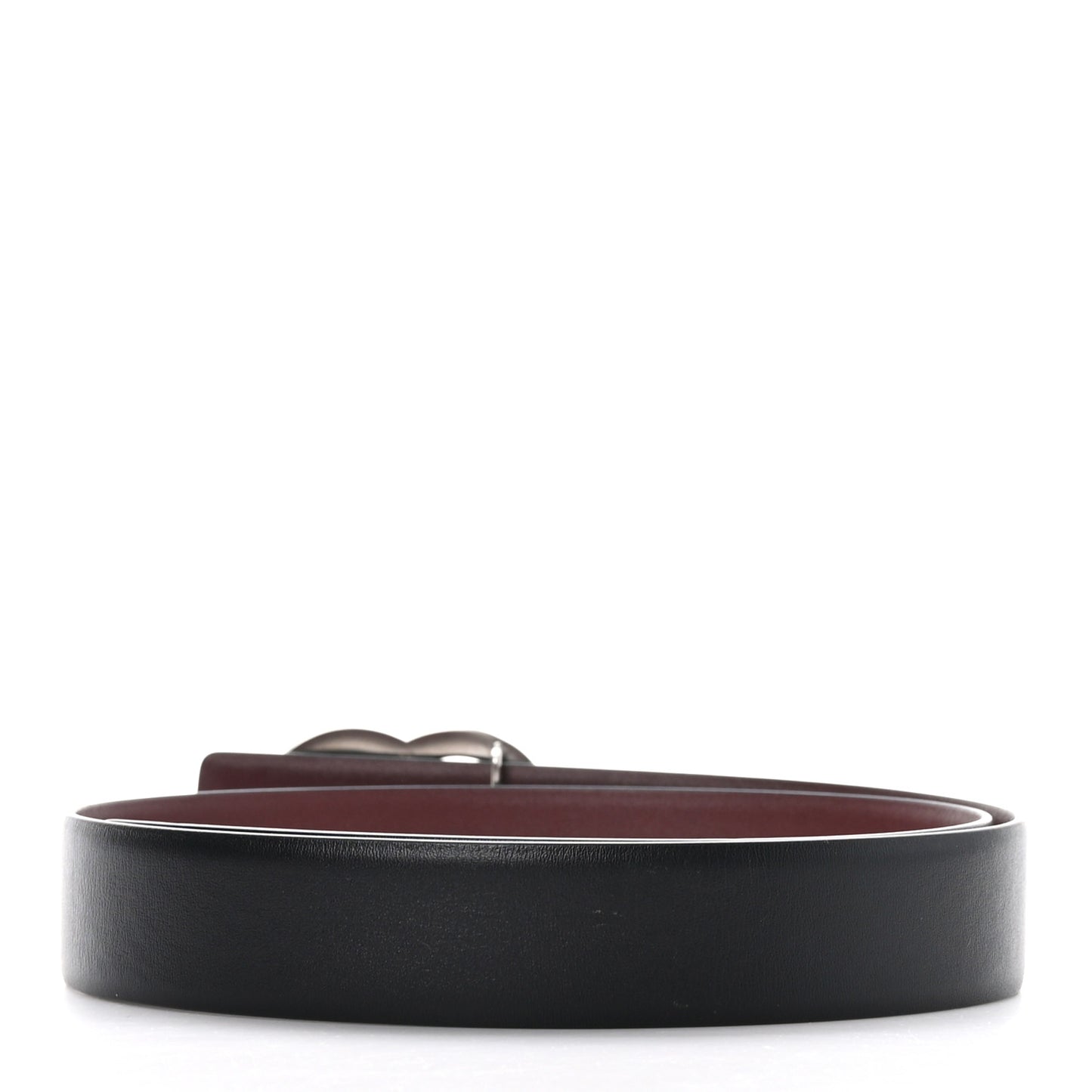 Calfskin CC Reversible Belt 75 30 Black Burgundy