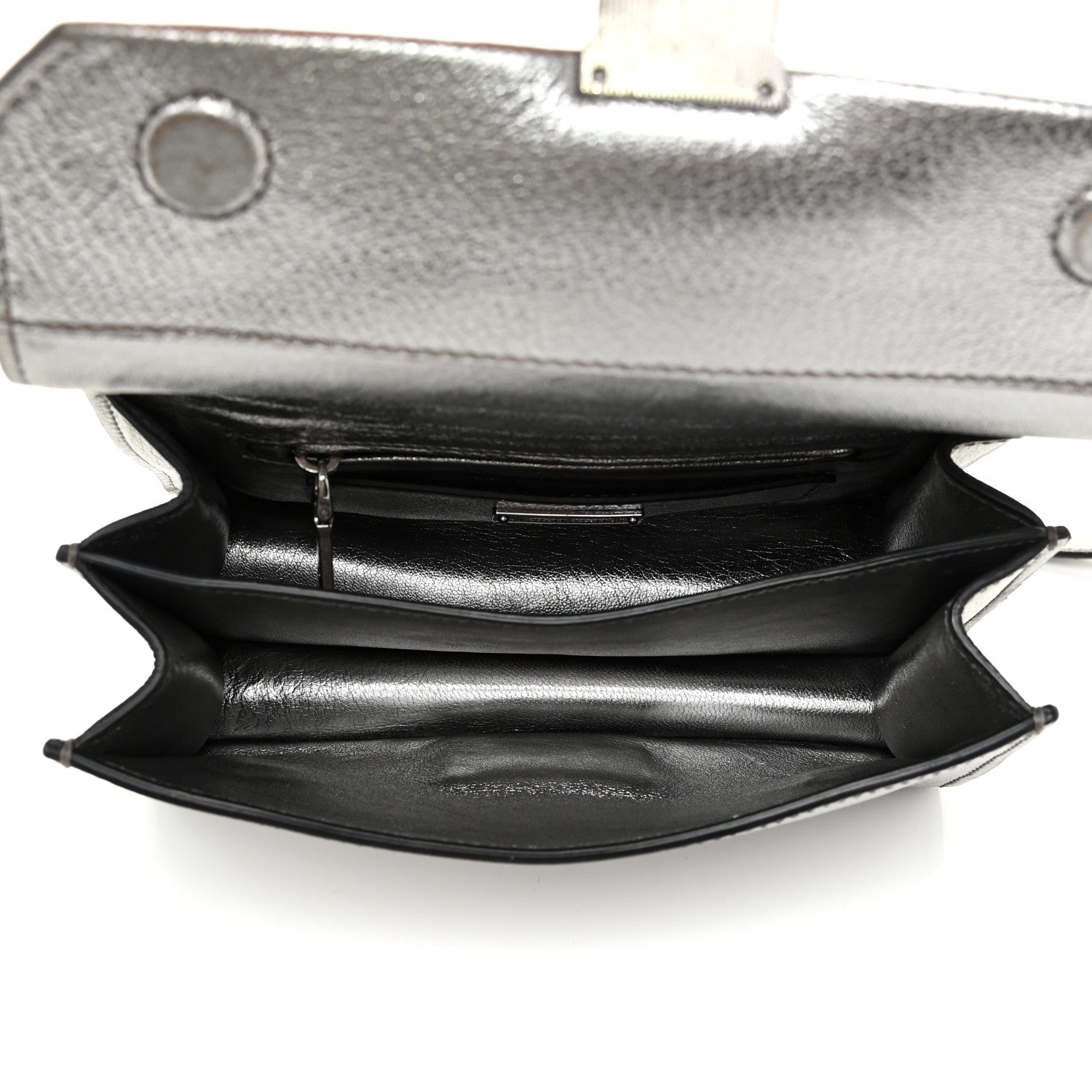 Miu Miu Metallic Goatskin Bandoliera Madras Shoulder Bag Chrome 5 of 19