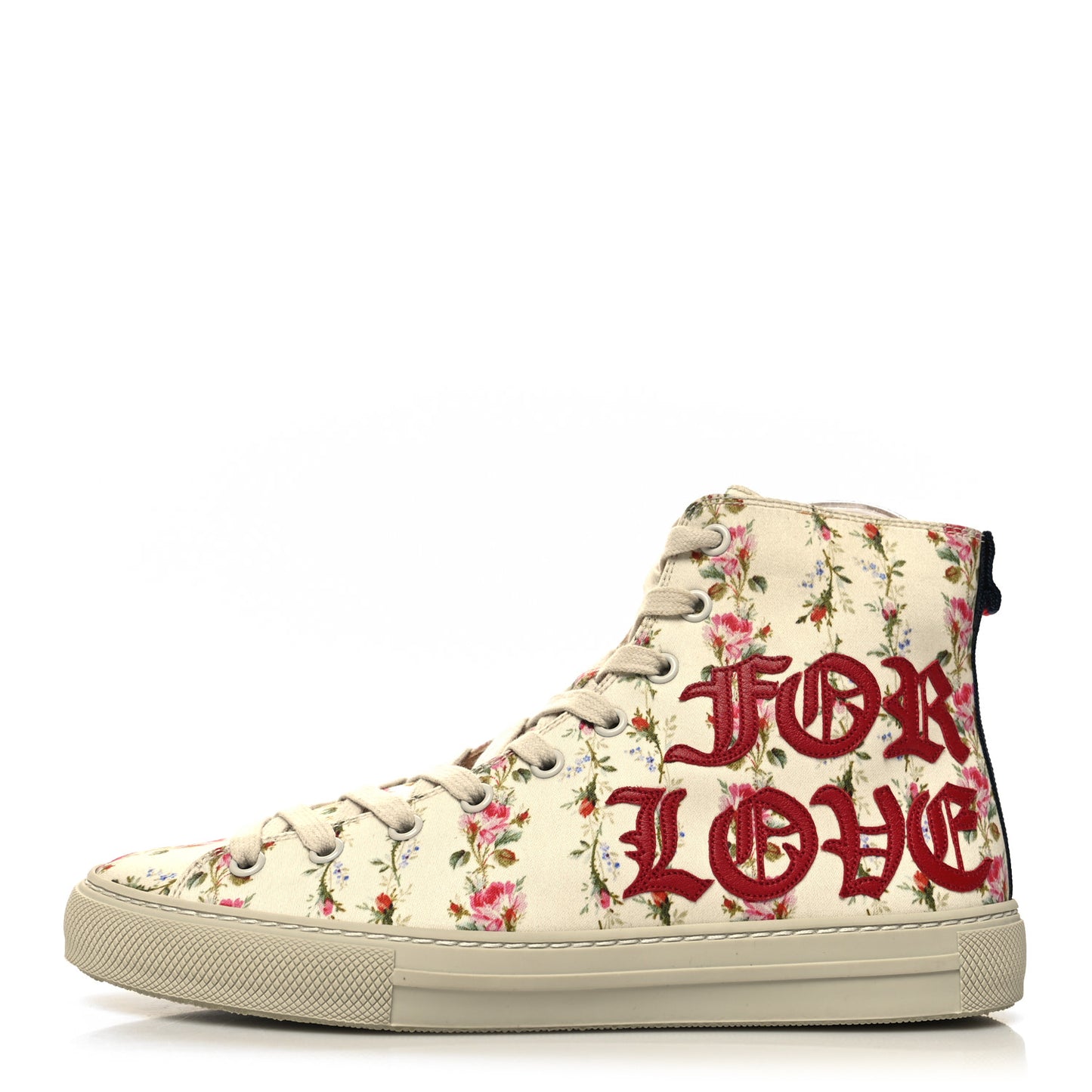Canvas Romantic Print Major Blind For Love High Top Sneakers 37 Ivory