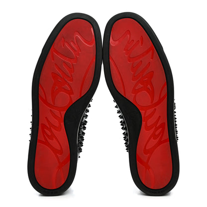 Christian Louboutin Calfskin Mens Louis Spikes Flat Sneakers 43.5 Black 6 of 9