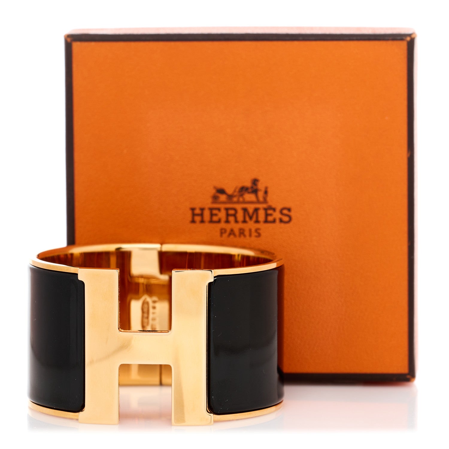 Hermes Enamel Extra Wide Clic Clac H Bracelet PM Black 6 of 6