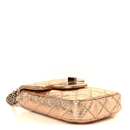 Chanel Metallic Aged Calfskin Quilted 2.55 Reissue Phone Case Rose Gold 4 of 10