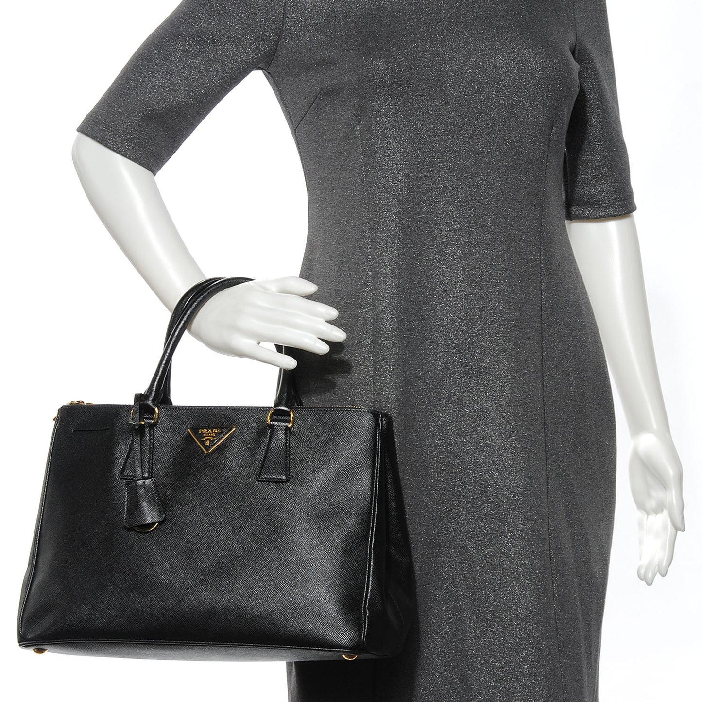 Saffiano Lux Medium Tote Nero Black